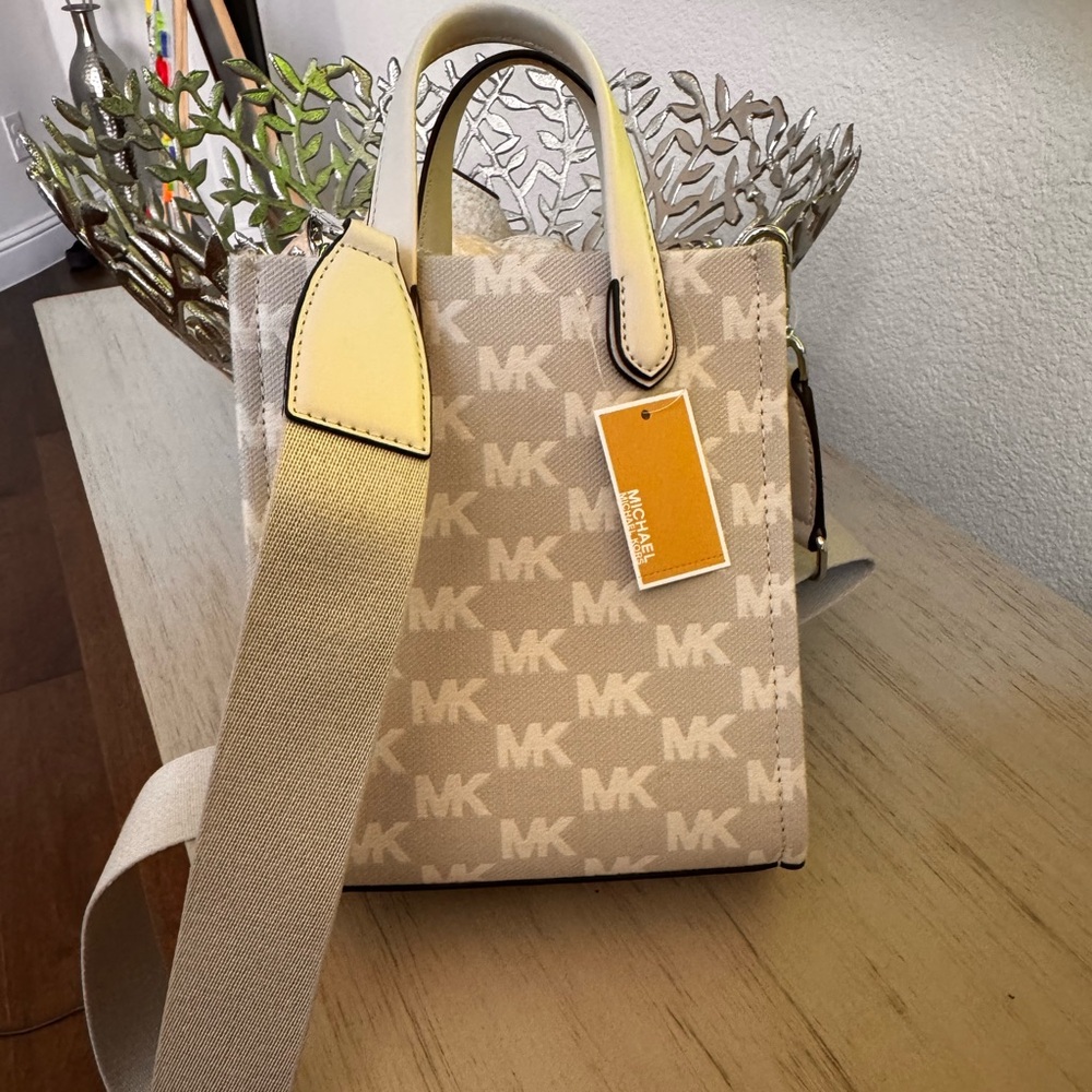 Michael Kors Tan and Cream Mini Tote